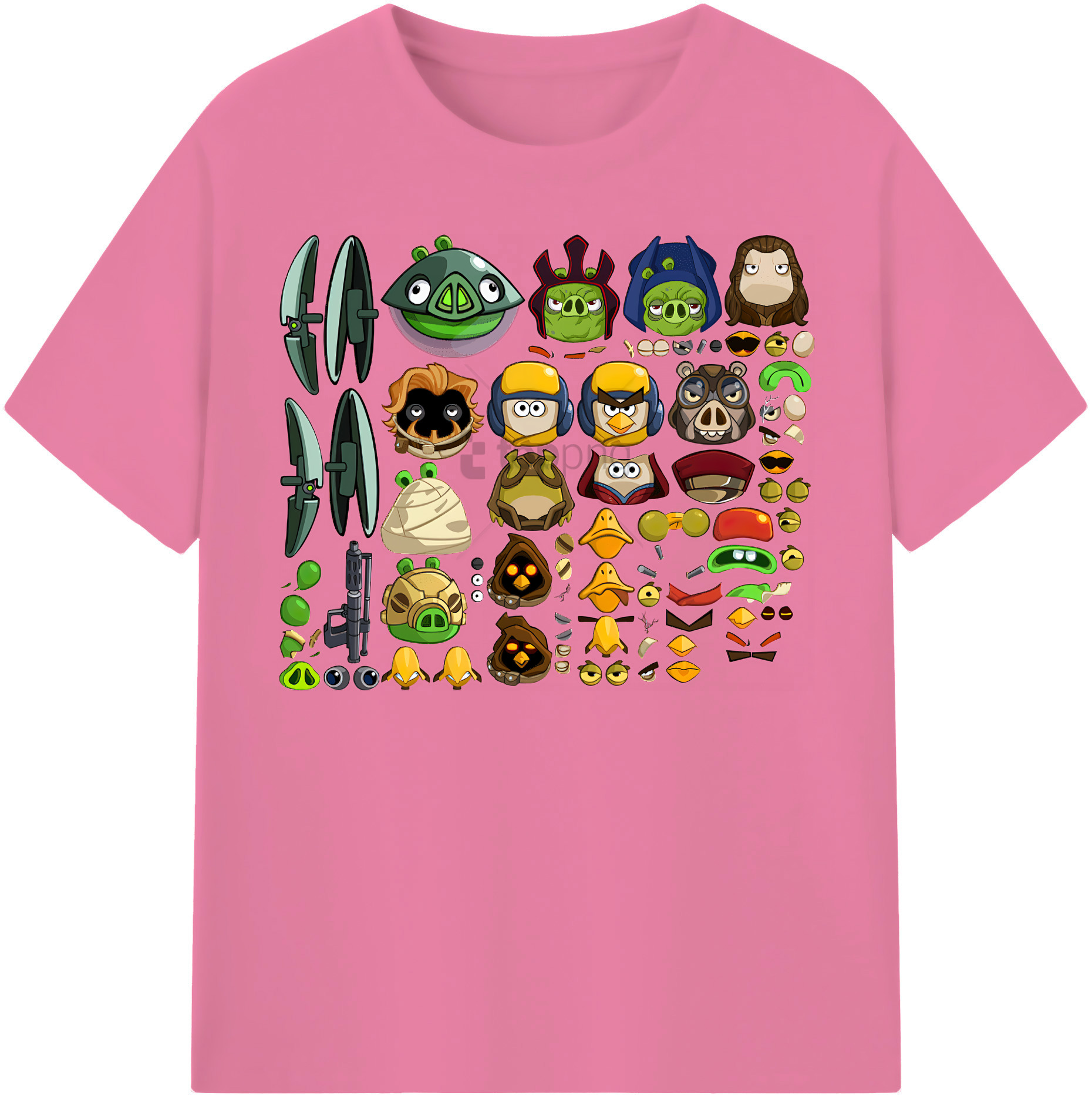 （画像用） Angry Birds アングリーバード 綿100％半袖Tシャツ（フロントプリント）